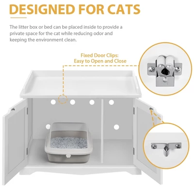 Yaheetech Large Cat Litter Box Enclosures Wooden Storage Side Table 5 Yaheetech Large Cat Litter Box Enclosures Wooden Storage Side Table - Image 5