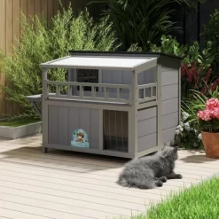 Sandinrayli Outdoor Insulated Cat House (Gray) -BlueBuffalo Sales Store GUEST 0f4461bb 73ee 403e 8e73 85567a1b85cc
