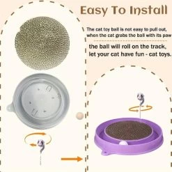 Multi-functional Cat Scratching Board With Ball Track With Spring And Ball, Anti-scratch Furniture Artifacts Must-have For Cat-owning Families Purple -BlueBuffalo Sales Store GUEST 0f61f8de 6e34 4c43 9a92 2404e98e9061