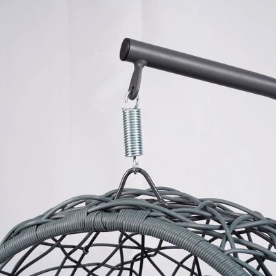 MaseiKar Cat Swing Bed With Stand & Cushion, Rattan Wicker Appearance, Indoor Hanging Swinging Cat Bed For Cats, Small Dogs And Small Animals 9 MaseiKar Cat Swing Bed With Stand & Cushion, Rattan Wicker Appearance, Indoor Hanging Swinging Cat Bed For Cats, Small Dogs And Small Animals - Image 9