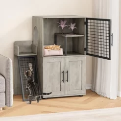 Villa Litter Box Enclosure With Platform - Double Layer Hidden Furniture, Indoor Modern Cat Washroom, House With Ladder, 33.5" L X 17.9" W X 41.9" H -BlueBuffalo Sales Store GUEST 105103de 4513 4cc8 8f46 3eb17c7f7c39