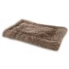 Precious Tails Eyelash Faux Fur Bordered Cat And Dog Mat - S - Taupe