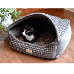 Armarkat Cuddle Cave Cat Bed With Detachable & Collasible Zipper Top, Removable Cushion Mat, C34HHG/SH, Bronze & Silver -BlueBuffalo Sales Store GUEST 10c5e315 b852 4dc7 a15d ad81f19618af