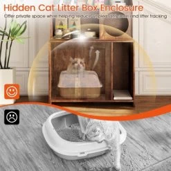 Tangkula Large Wooden Cat Litter Box Enclosure W/ Storage Shelves Condo End Table -BlueBuffalo Sales Store GUEST 110e3823 be3d 4170 a483 eed639948c1d
