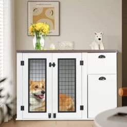 Large Dog Crate Furniture, 44'' Dog Kennel Indoor With Storage Drawers, Sturdy Wooden Dog Crate With 2 Doors And Adjustable Shelf For Small -BlueBuffalo Sales Store GUEST 112e1cf3 6a28 4834 8f4b 336e1d8db3a9