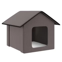 FURNIinspire Pet Crates And Houses Warm Triangular Top Cat Bed With Fleece Cloth Cover, Comfy Cat House House, Zipper Design, Brown, 16.5"*20.5"*16.5" -BlueBuffalo Sales Store GUEST 11499425 3bcb 4ea1 aa8e 82faf015ffbe