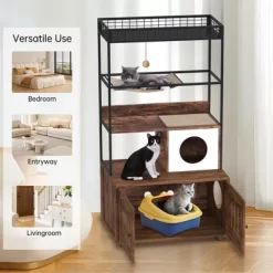 60'' Hidden Litter Box Furniture With Metal Frame Wood Cat Tower Cabinet With Litter Box Enclosure 10 60'' Hidden Litter Box Furniture With Metal Frame Wood Cat Tower Cabinet With Litter Box Enclosure -BlueBuffalo Sales Store GUEST 11c76af6 f898 48e8 a075 238eac34efe5