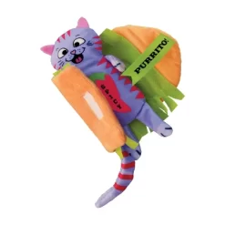 KONG Pull-a-Partz Purrito Cat Animal Plush Toy