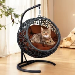 Whisen Rattan Wicker Cat Egg Chair Hanging Swinging Cat Bed With Cushion For Cats, Small Dogs, And Small Animals -BlueBuffalo Sales Store GUEST 12384cda 2d4d 4bd2 9b6a c456bc869d79