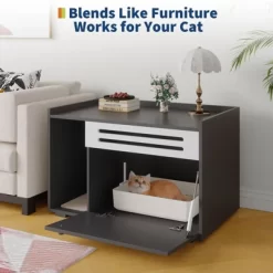 Cat Litter Box Enclosure, Wooden Cat Washroom Furniture With Barn Door, Hidden Litter Box Cabinet, Dog Proof Flip-down Opening Litter Box -BlueBuffalo Sales Store GUEST 125ec915 f6e7 4850 b1ec a843d8f608a9