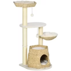 Chery Life 47" Cat Tree Kitty Activity Center, Cat Climbing Toy With Bed, Condo, Sisal Scratching Post, And Hanging Ball, Natural -BlueBuffalo Sales Store GUEST 12d71695 4ac1 4c3c b826 e84aa9075c4d 1