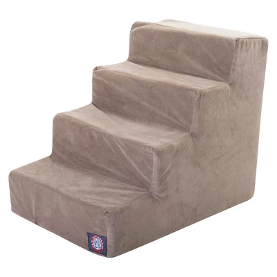 Majestic Pet 4 Step Suede Pet Stairs - Stone - Large 2 Majestic Pet 4 Step Suede Pet Stairs - Stone - Large - Image 2