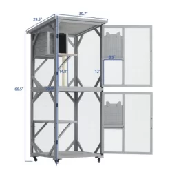 KWPZQEB Large Cat House Outdoor Catio Cat Enclosures With Wheels & 2 Doors, 70.9" Kitty House With Upgraded Resting Box Waterproof Roof, Gray -BlueBuffalo Sales Store GUEST 137bf37b dc62 4cb8 922e 1e25a7711d76