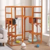 Sevobal Pet Carriers, Cat Cages Indoor Enclosure With Platforms And Lock, Cats Crate Large Exercise Place Ideal For 1-3 Cats, Orange, 62.4"*32.4"*70"