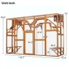 Wooden Catio Outdoor Cat Enclosure, 118" Large Cat Playhouse With Cat House, Platforms, Ramps, Cat Cage Feral Cat Shelter For Multiple Cats