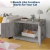 Cat Litter Box Enclosure Hidden Litter Box Cabinet With Wooden Barn Door, End Table Style Indoor Cat House Fits Most Litter Boxes
