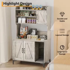 Large Cat Litter Box Enclosure Furniture - Farmhouse Style Pet House With 3 Open Shelves, Storage Cabinet & Scratch Pad - Modern Wood End Table -BlueBuffalo Sales Store GUEST 14ba40ae f3dd 48c9 8be4 50169c69631a