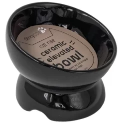 Dexypaws: Elevated Ceramic Cat Bowl, Black, 7oz, Pet Feeding Dish -BlueBuffalo Sales Store GUEST 1545ed7a 1728 4e87 83d1 ec22dcb597a2
