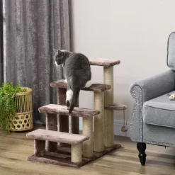SKYONE 4-Tier Cat Stairs With Scratching Posts, Soft Flannel Platforms & Play Ball For High -BlueBuffalo Sales Store GUEST 156b490e c29b 4c61 9c68 2522e76abca3