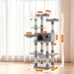 64.6 Inches Large Cat Tree Tower, Tall Cat Activity Center With Hammock, Basket, And Removable Fur Ball Sticks, Cat Condo Cat Houses For Indoor Cats 8 64.6 Inches Large Cat Tree Tower, Tall Cat Activity Center With Hammock, Basket, And Removable Fur Ball Sticks, Cat Condo Cat Houses For Indoor Cats -BlueBuffalo Sales Store GUEST 15f0486e 0b77 4c1f b4d1 f30ce919e78f
