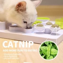 All For Paws Allforpaws Interactive Cat Toy Puzzle Feeder And Cat Slow Feeder, Cat Toy With Brain Stimulation For Indoor Enrichment