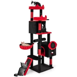 Costway Gothic Cat Tree For Indoor Cats With 2 Cat Condos & 2 Plush Perches, Dangling Balls -BlueBuffalo Sales Store GUEST 161ba413 076e 4872 9f85 41663e93b235
