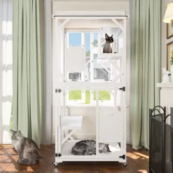 APRILSOUL Outdoor Cat Enclosure On Wheels, Large 71" Cats Patio House Of Wooden, 4 Tiers Indoor Kitten Cage With Resting Box, Removable Wood Bottom -BlueBuffalo Sales Store GUEST 168b0cd4 e87d 4434 bc43 3ca98c6ecd5a