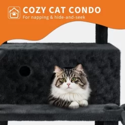 COZONY Multi-Level Cat Tree Tower For Indoor Cats –Cat Furniture With Condo, Hammocks, Plush Perches, Basket, Dangling Toys Sisal Scratching Posts -BlueBuffalo Sales Store GUEST 168e5f8f 547d 4e5f 932d a346f26f9f41