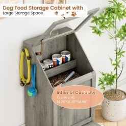 Top Opening Dog Feeding Station, Wooden Dog Food Storage Cabinet With 2 Elevated Dog Bowls, 3 Hooks, Hidden Design, Large Pet Food Storage -BlueBuffalo Sales Store GUEST 16dd14ba 9b87 4a3f a6f5 7b71e37a1cac