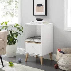 Sam's Pets Becky 28" Single Rest Cat Tree With Drawer In White