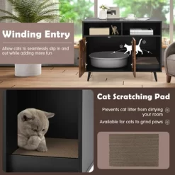 Tangkula Cat Litter Box Enclosure W/ Scratching Pad End Table Nightstand Hidden Washroom -BlueBuffalo Sales Store GUEST 17174c9a 8534 49c9 bffa 7fb40c71a8cb