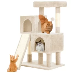 FDW 3-Tier Cat Tree 36 Inches Cat Tower For Indoor Cats Cat Scratcher Cat Condo With Plush Condos Sisal Scratching Posts And Hanging Toy -BlueBuffalo Sales Store GUEST 171c6887 c7e0 4c9c 87ef 3fa962aaef14