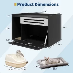 Nasitip Hidden Cat Litter Box Enclosure With Ventilated Panel & Drop-Door, Modern Wooden Cat House Furniture -BlueBuffalo Sales Store GUEST 174c1ddc 5802 4f52 b8ea 62c3b7b41d49