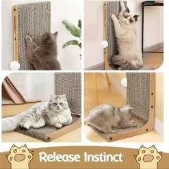 2PCS 23.6" L-Shape Three-dimensional Cat Scratching Board, Cat Scratching Post With Ball Toy Wall Mounted, For Indoor Cats, Large Cat Scratching Board -BlueBuffalo Sales Store GUEST 17f3527d 7ce8 4717 af96 1845412c877a 1
