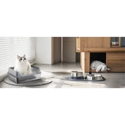 Stainless Steel Cat Litter Box, With High Sides, 4 Silent Anti-slip Pads, Double Layer Litter Mat And Scoop, Easy Clean, Large Enclosure Litter Box -BlueBuffalo Sales Store GUEST 18d0da4a 6d01 4b3f ab14 c074f4af4a2c