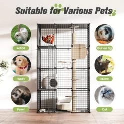 Sandinrayli Metal Indoor Cat House Cat Cage Playpen, Black -BlueBuffalo Sales Store GUEST 18df25eb afb3 4c4a 95c4 29a339f52574