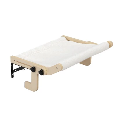 DOMETOUR Cat Window Perch For Indoor Plush Cat Hammock, Window Seat Bed Shelf No Drilling No Suction Cup, Wood Color 2 DOMETOUR Cat Window Perch For Indoor Plush Cat Hammock, Window Seat Bed Shelf No Drilling No Suction Cup, Wood Color - Image 2