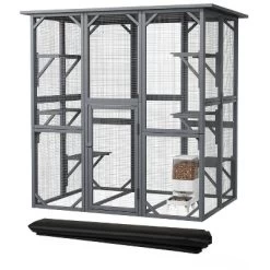 GOTGELIF 71" Wood Catio Weatherproof Cat Enclosure House With 6 Platforms -BlueBuffalo Sales Store GUEST 19bed221 d7f4 42e3 97f3 fefac00838f9