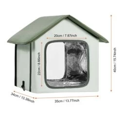 VEVOR Elevated Heated Cat House, Outdoor Kitty Shelter With Adjustable Temperature And Timer, 600D Oxford Cloth Foldable Cat Shelter, Green (Small) -BlueBuffalo Sales Store GUEST 19ff6c9c eaf0 471e a8c6 9d0cb19cc922