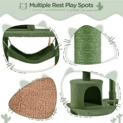 Yaheetech 62.5" H Cat Tree Cat Tower With Natural Sisal For Small- To Medium-sized Cats Green/Brown -BlueBuffalo Sales Store GUEST 1c8f80bc 5cf1 48d1 adc3 ede860b1d0e1
