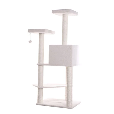 Armarkat Ivory 57" High Real Wood Cat Tree, Fleece Covered Cat Climber, B5701 8 Armarkat Ivory 57" High Real Wood Cat Tree, Fleece Covered Cat Climber, B5701 - Image 8