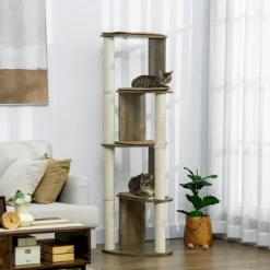 Kumasinova 65" Multi-Level Modern Cat Tree Tower,Corner Cat Tower With Scratching Post,Space-Saving Cat Climbing Tower For Indoor Cats,Cream White -BlueBuffalo Sales Store GUEST 1cd937e5 b502 4d13 af92 eb5f763590ae