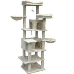 SEVOBAL Pet Tower 68-Inch Multi-Level With Plush Perches And Hammocks, Tall With Scratching Posts For Multiple Cats, Beige, 20.47"*12.6"*20.87" -BlueBuffalo Sales Store GUEST 1d7612c5 d075 48e9 8d04 885cfa3eec8a