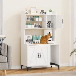 Hidden Cat Litter Box Furniture With Storage Shelves & Doors, Large Cat Washroom Cabinet 17 Hidden Cat Litter Box Furniture With Storage Shelves & Doors, Large Cat Washroom Cabinet -BlueBuffalo Sales Store GUEST 1db37519 4ae3 4d64 8efd 93d6d0adb38b