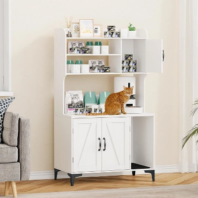 Hidden Cat Litter Box Furniture With Storage Shelves & Doors, Large Cat Washroom Cabinet 9 Hidden Cat Litter Box Furniture With Storage Shelves & Doors, Large Cat Washroom Cabinet - Image 9