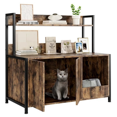 Iron And MDF Cat Nest Frame With Litter Box - Durable Iron Frame, High-Quality MDF, Comfortable Design, Easy To Clean, Space-Saving 8 Iron And MDF Cat Nest Frame With Litter Box - Durable Iron Frame, High-Quality MDF, Comfortable Design, Easy To Clean, Space-Saving - Image 8