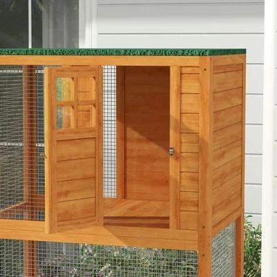 Resenkos Cat Cage, Cat Crate Kennel Enclosure Playpen,74" Wooden Outdoor Cat House Catio Outdoor Cat Enclosure, Orange 1 Resenkos Cat Cage, Cat Crate Kennel Enclosure Playpen,74" Wooden Outdoor Cat House Catio Outdoor Cat Enclosure, Orange