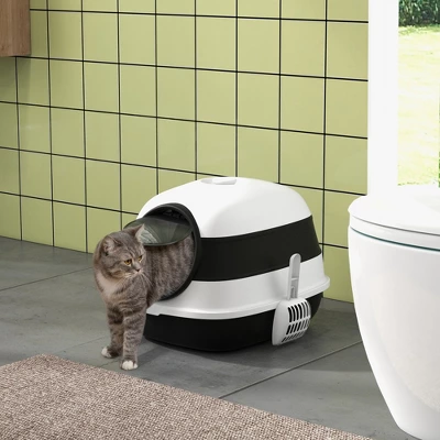 MaseiKar Cat Litter Box With Lid, Covered Litter Box W/ High Sides, Large Two-Way Entrance Kitty Litter Box, Foldable, Easy Clean 7 MaseiKar Cat Litter Box With Lid, Covered Litter Box W/ High Sides, Large Two-Way Entrance Kitty Litter Box, Foldable, Easy Clean - Image 7