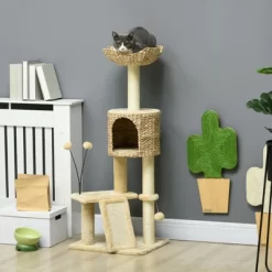 Multipet 45" Cat Tree For Indoor Cats, Cat Tree Tower With Scratching Posts, Ramp, Condo, Toy Balls, Platforms, Bed, Ramp
