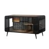 Chery Life 55.12 "L X 22.83"W X 29.92"H Spacious Cat House With Tempered Glass, Black